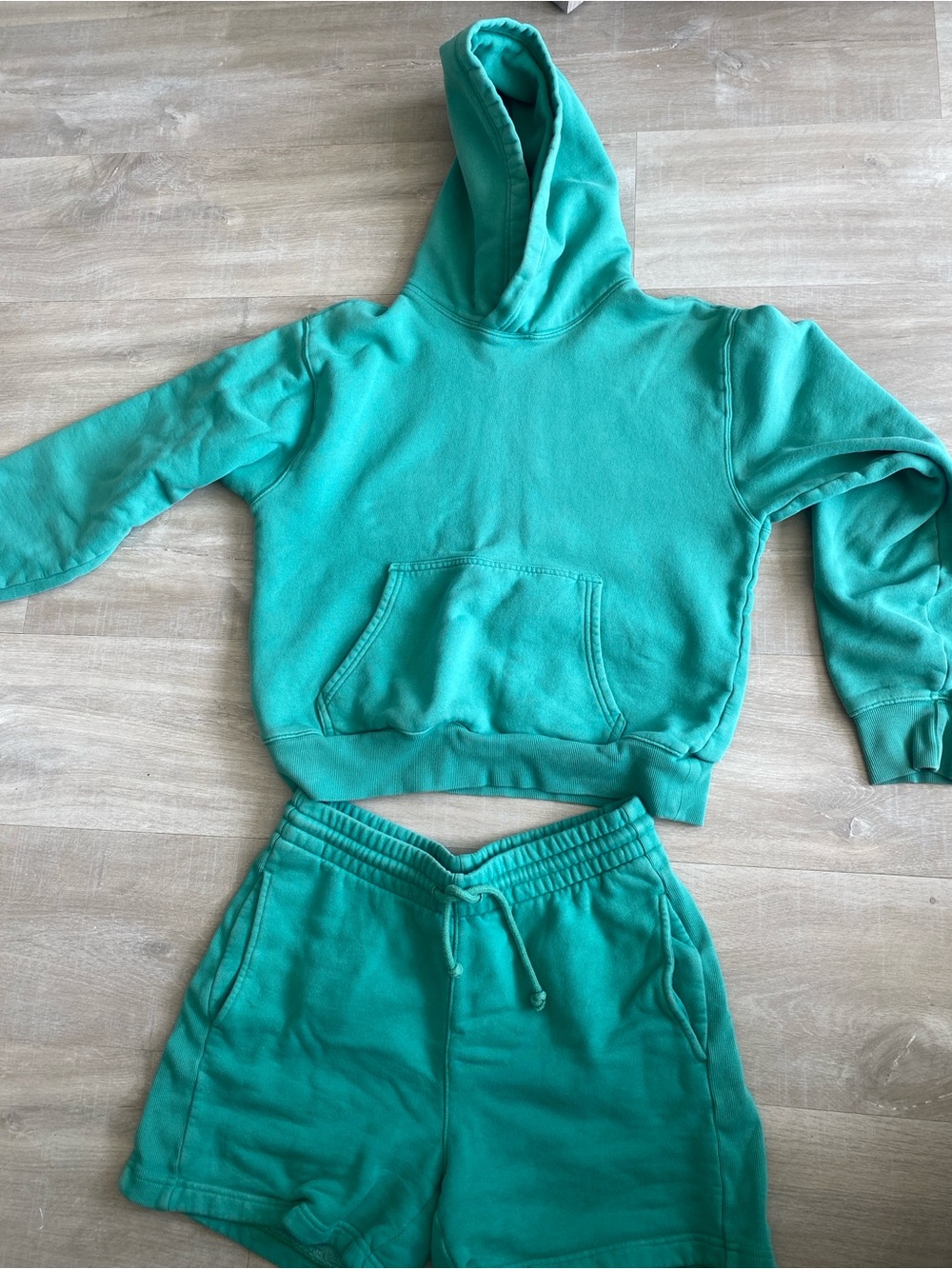 ARITZIA/TNA Hoodie and Shorts Set - Green